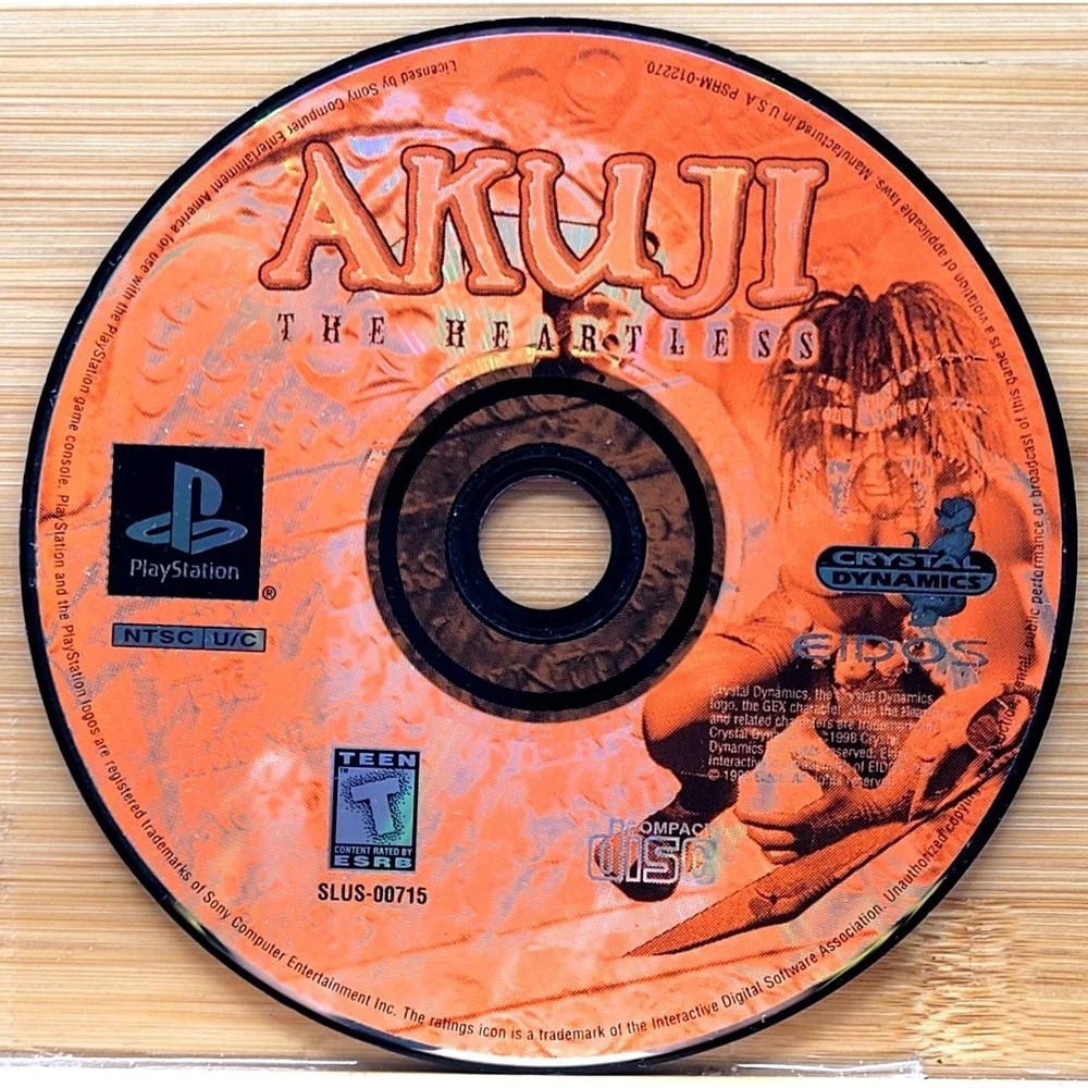 Akuji the Heartless (Sony PlayStation 1 PS1‎ 1998 ) GAME DISC ONLY